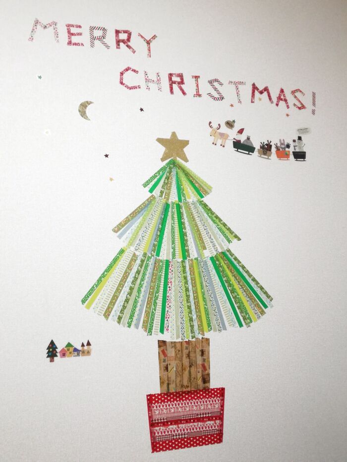 マスキングテープでクリスマスツリー