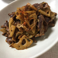 コリコリほくほく♪砂肝と蓮根の炒めもの