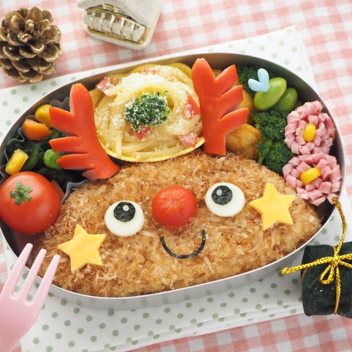 クリスマスキャラ弁☆かわいいトナカイ弁当の作り方