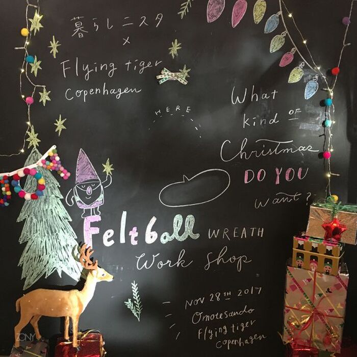 フォトスポットでリースの写真撮影