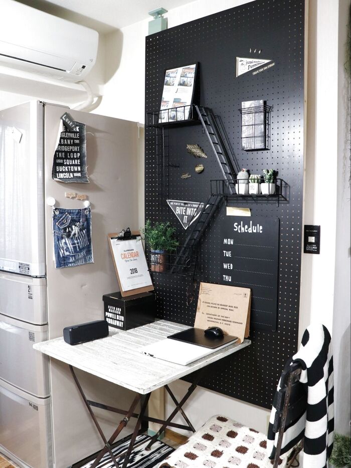 【賃貸DIY】壁を傷つけずに憧れのペグボードを設置♪