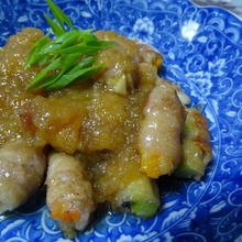 基本のおろししぎ焼き、彩り豚ロール