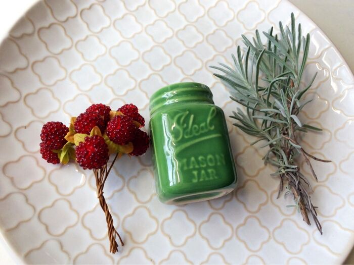セリアのメイソンジャー風陶器♪