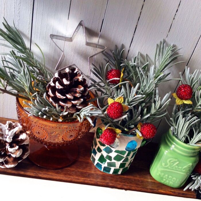 松ぼっくりの上の星もイイ感じ〜♪