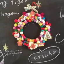 ■Flying Tiger Copenhagenで、羊毛ボールのクリスマスリース作り♡