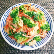 簡単激ウマ♡ブロッコリーとふんわり卵の和風粉チーズマヨサラダ