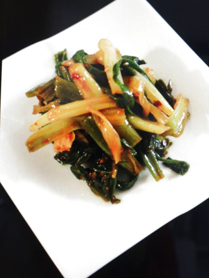 小ねぎでコチュジャンナムル(파나물)。