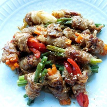 お肉と野菜がいっぺんにとれちゃう!5種類の野菜の豚肉ロール