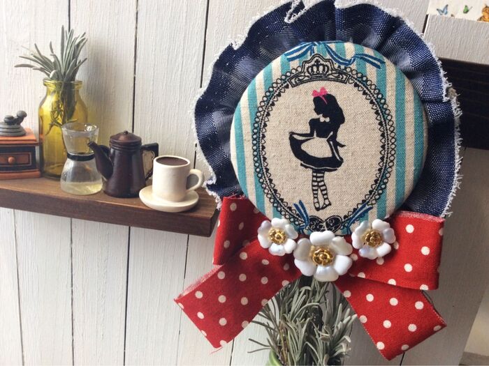 【試してみた】金魚百貨店さんの余り布でロゼッタを★イチゴ♪風アレンジ★