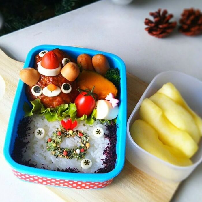 時短弁当②ハンバーグをデコるだけ!