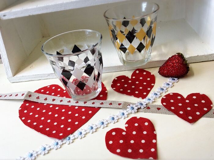 セリアの〜クール&キュートなダイヤ柄タンブラー★