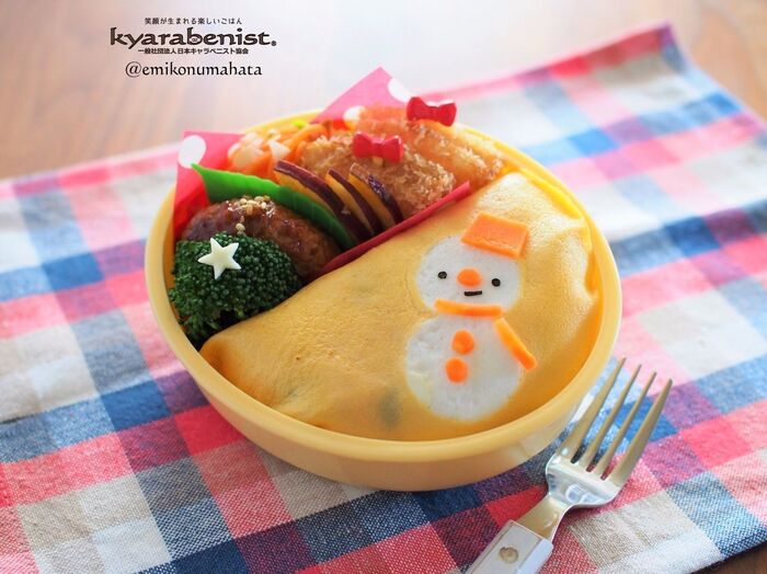 雪だるまオムライス弁当