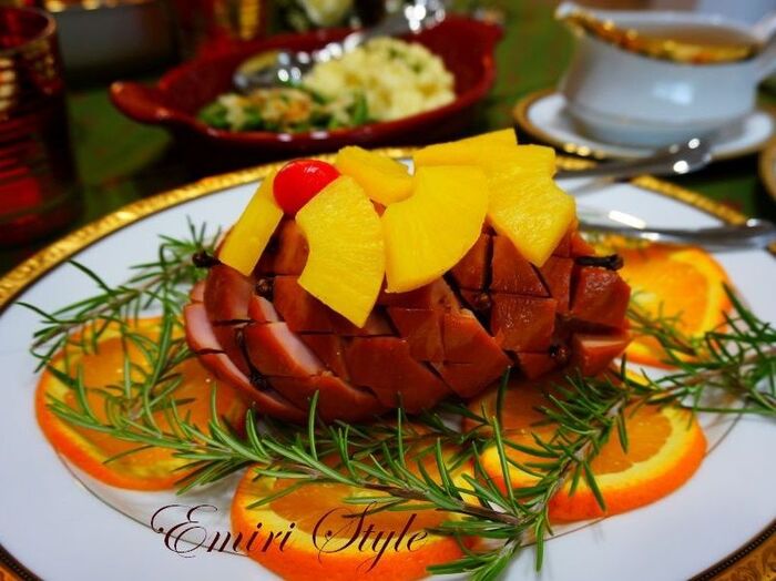 ロースハムで簡単♪オレンジハニーマスタード♡おもてなしベイクドハム☆