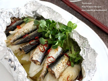 オイルサーディンとじゃがいものホイル焼き