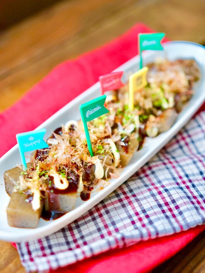 ダイエット中のおつまみに!超簡単◎たこ焼き風こんにゃく