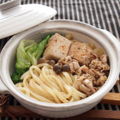 あつあつ鍋うどん!「肉豆腐の蒸し煮鍋」