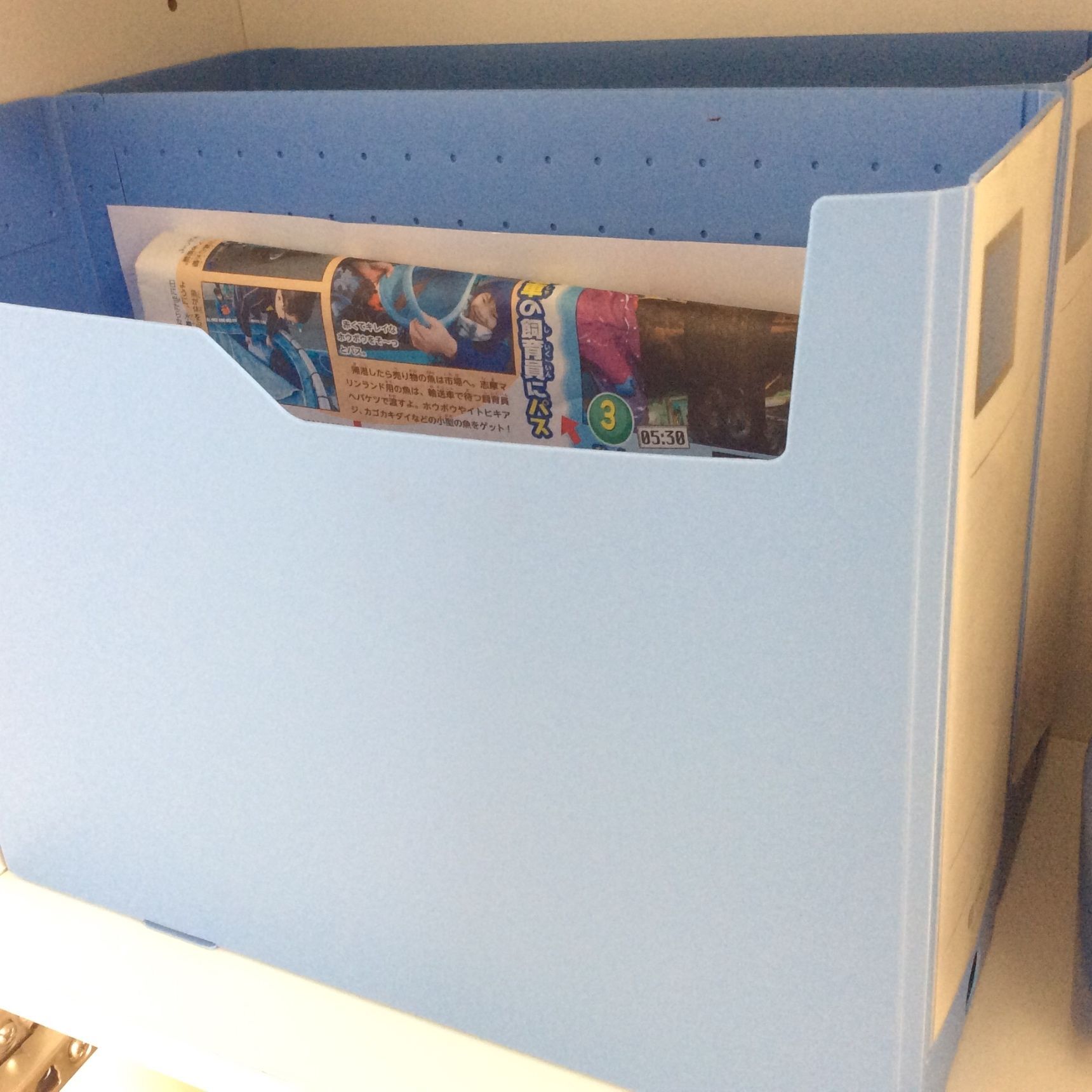 ファイルボックスを「紙ゴミ」の一時置きに活用 ♡ 便利です！