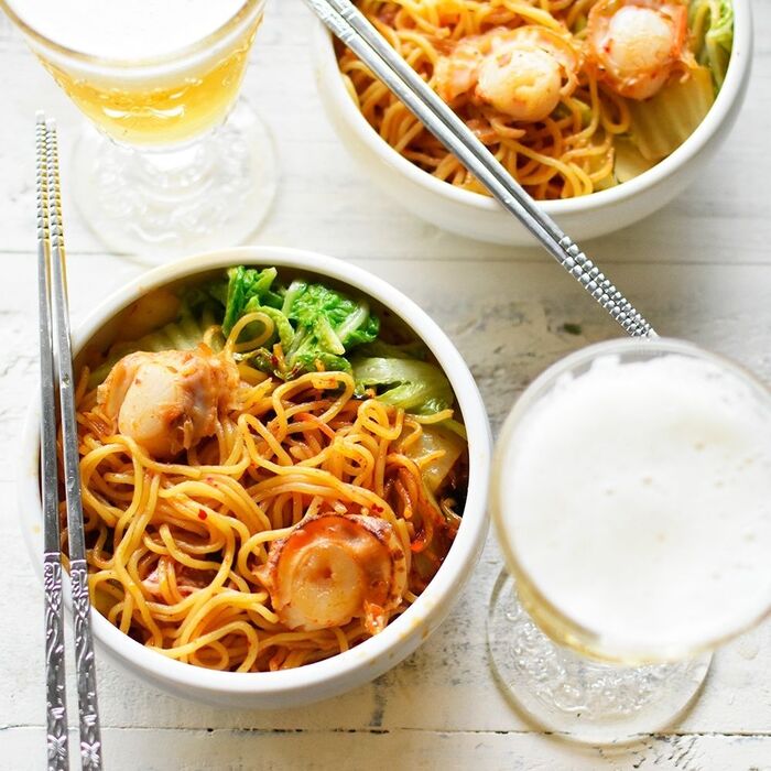 旨辛♥白菜とほたての焼そば【*ぱぱっとランチ*お手軽*旬野菜】5分~10分