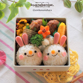 キャラおにぎりの詰め方の工夫~うさぎちゃんおにぎり弁当~