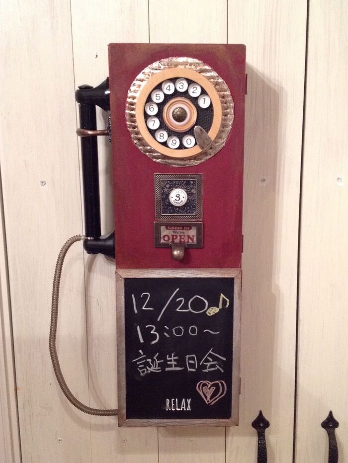 電話機風テッシュカバー＆黒板メモボードでオシャレで便利に！