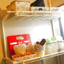 洗濯機の横の余った空間をうまく利用!⇒セリアのかごで統一し、すっきり感あり収納♪