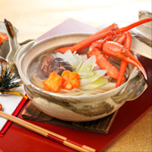 あつあつ鍋うどん!「かに鍋うどん」