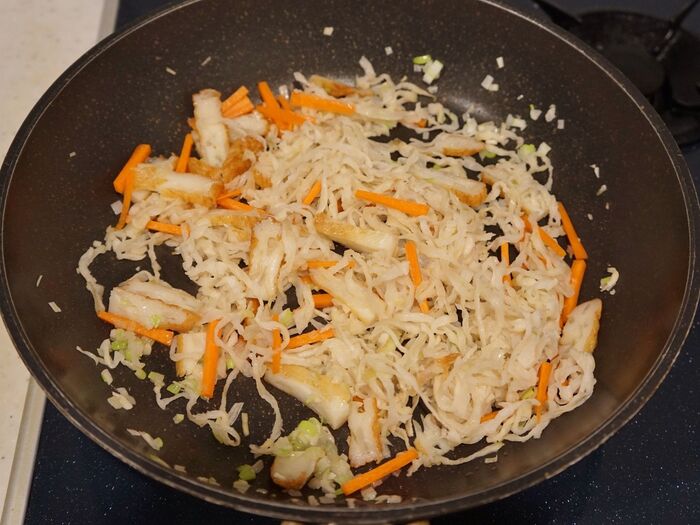 輪切り唐辛子の量はお好みで。