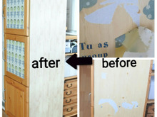 ダイソーのリメイクシートでボロボロ戸棚を復活!