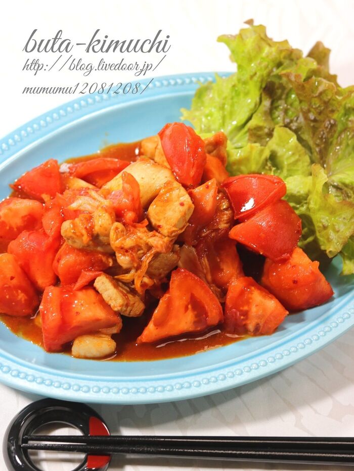 トマト入り・さっぱり豚キムチ。