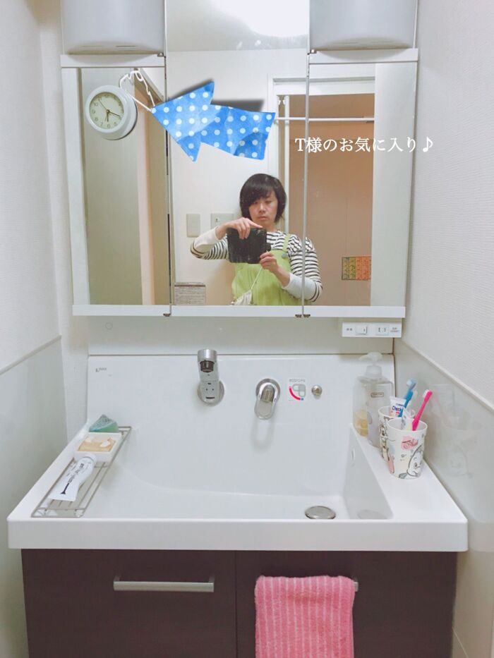 お家にあるモノで簡単【メイク品収納♪】~洗面台*鏡裏収納~