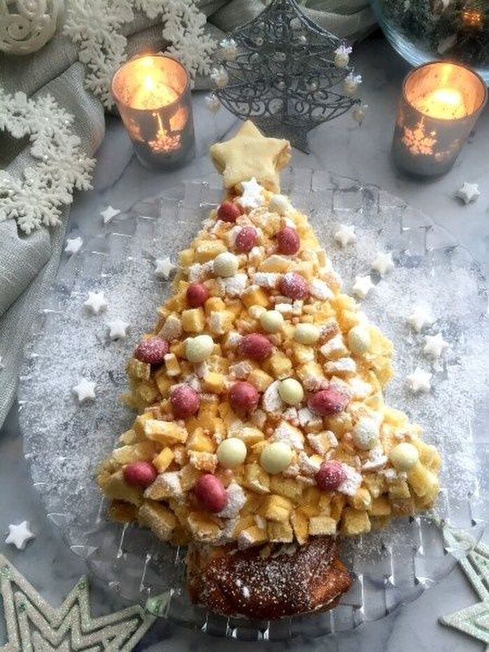 HMで簡単に!ふんわりふわふわなミモザケーキのクリスマスツリー♪