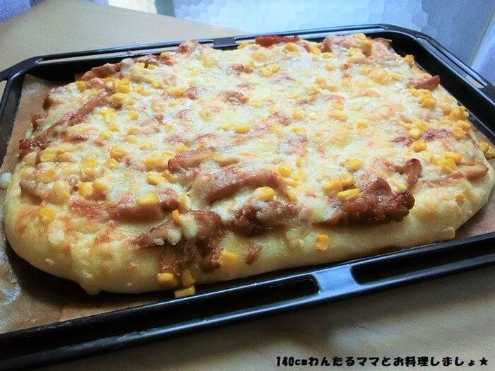 HBで簡単★照り焼きチキンピザ