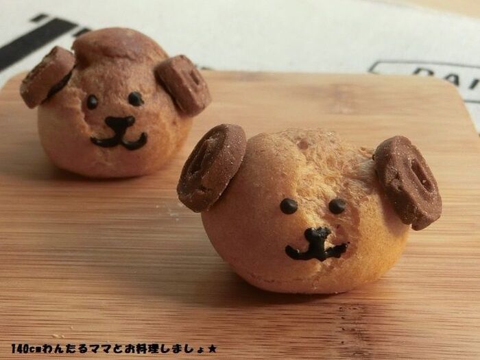 簡単★きなこクリームの犬プチシュー