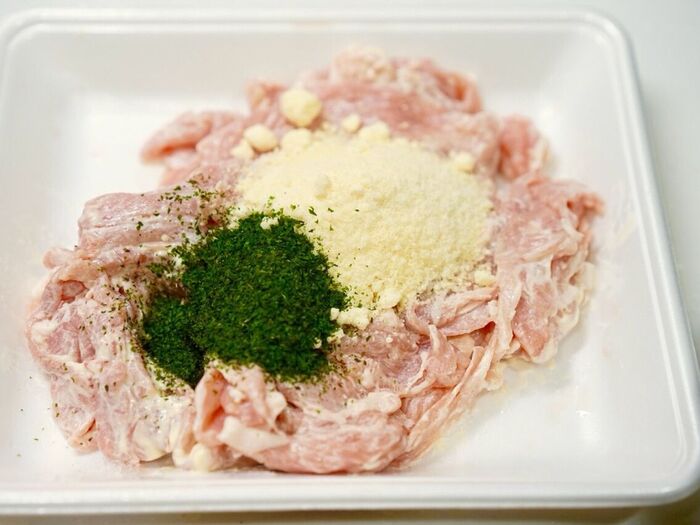 粉チーズを青のりを加えて下さい