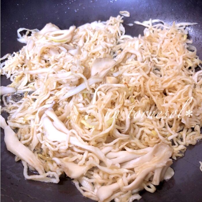 ④明太子を入れる前に火を止めて!