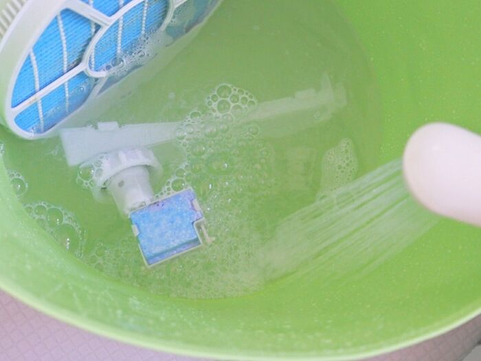 ④キレイなお湯ですすぎます