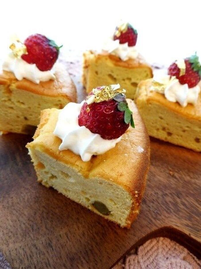 余った栗きんとんでプチケーキ