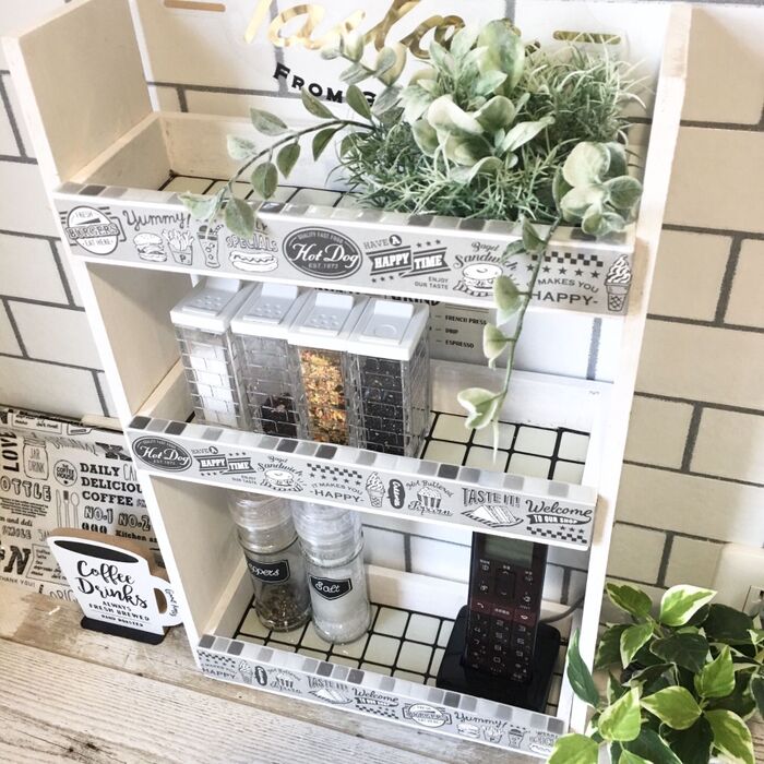 【セリア】100均タイルシートでcafé風スパイスラックをDIY♡