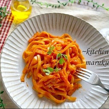 1つ25円!業務スーパーの釜揚げパスタがモチモチ❤簡単クリーミートマトソース