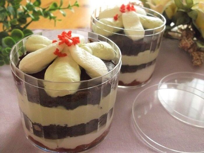 バレンタインに♪ネイキッドケーキ風 クリームサンド あんココアブラウニー