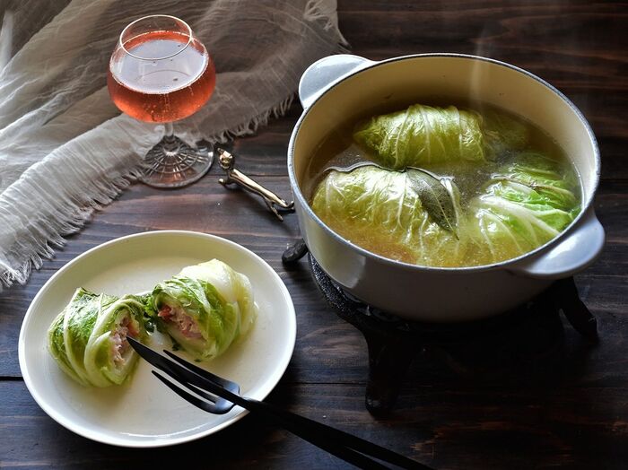 野菜が美味しく仕上るホーロー鍋【ル・クルーゼ】白菜ロール10~20分