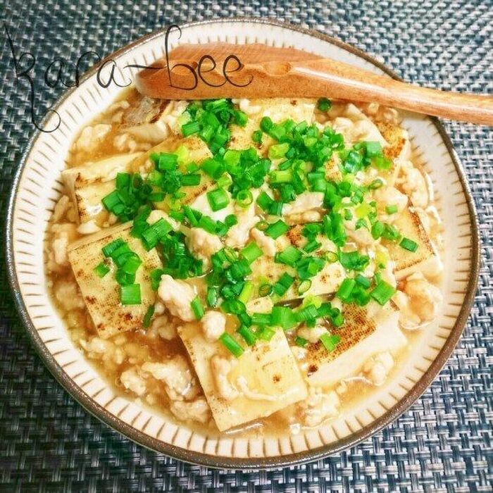 簡単10分!ご飯にかけて丼も旨っ♡優しい味の和風麻婆豆腐