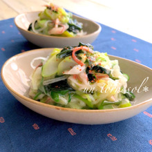 風邪予防に‼10分で簡単☆長ネギとワカメの生姜和え