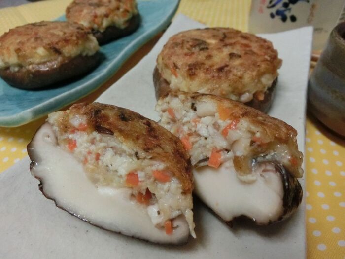 揚げないよ☆ 野菜たっぷりで椎茸のがんも焼き