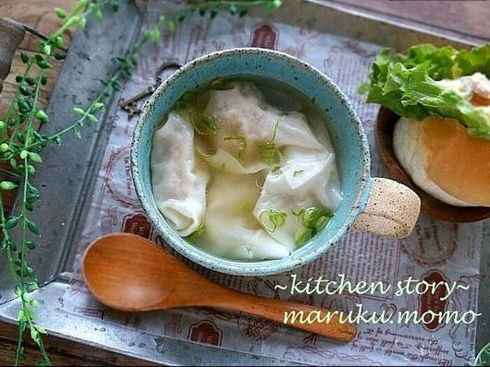 納豆好きさんにお勧め♪ネバとろ納豆入りワンタンスープ