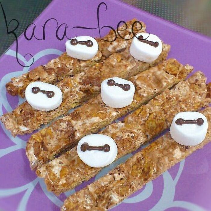 バレンタインに*子どもでも作れる*ザクザク簡単チョコマシュマロバー