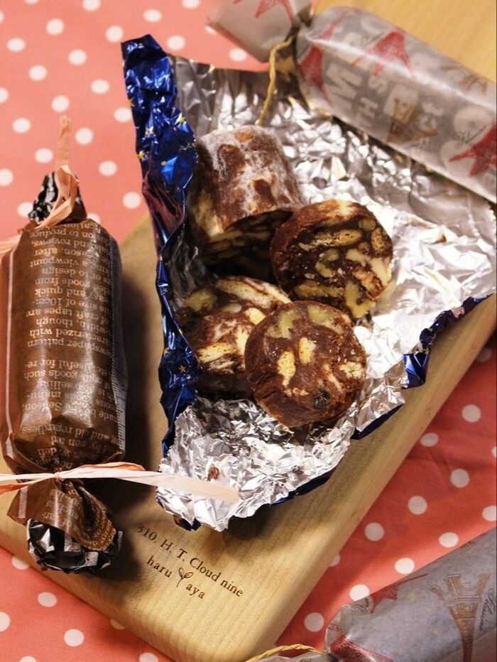 チョコレートサラミ★超簡単!なのに豪華に見えておいしい(^^)