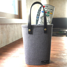 空き箱リメイク「バケツ型バッグ」のリモコン入れ