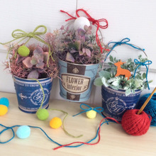 セリア商品♡グリーンマット&ブリキバケツで〜オシャレな小物入れ♡