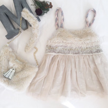 フェイクファーと毛糸で★冬キャミ作り